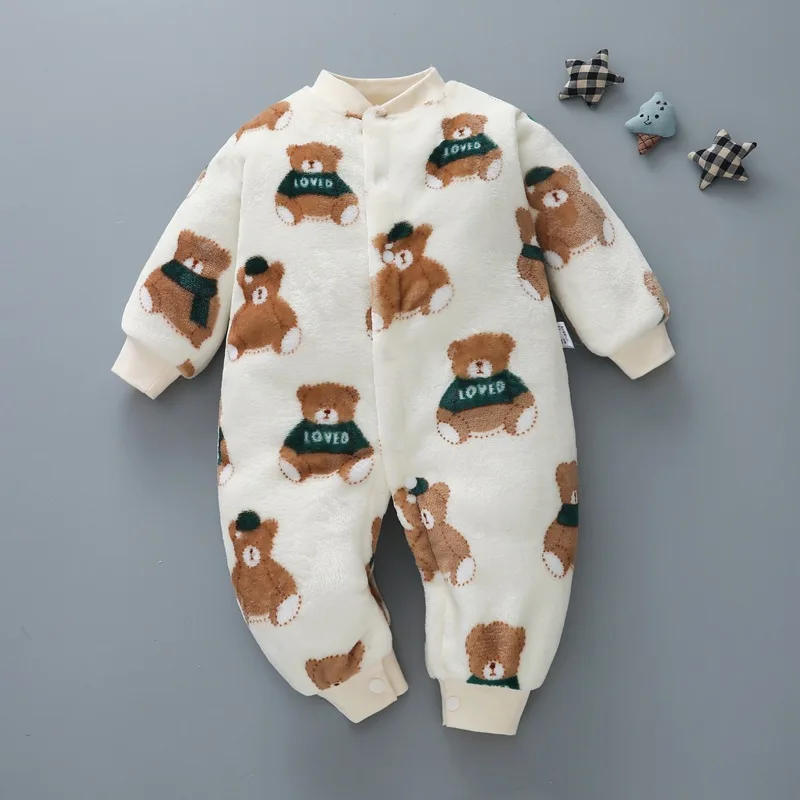 Pijama bebé de una pieza grueso para recién nacidos otoño-invierno - imagen 4