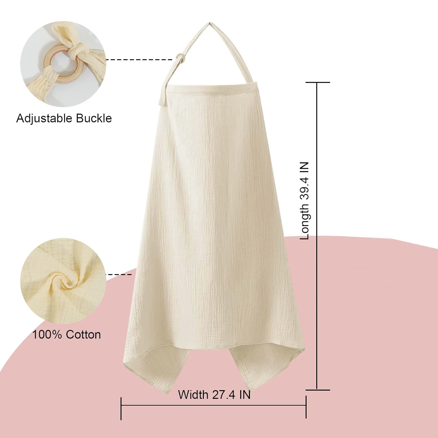 Funda de muselina transpirable para lactancia – Escote en arco - imagen 5