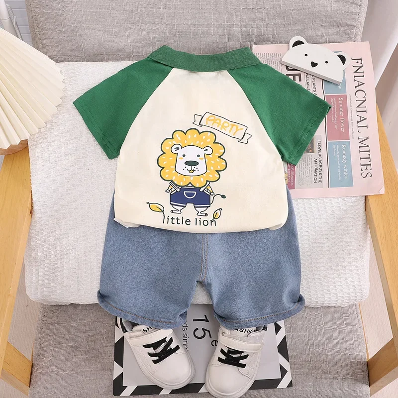 Conjunto verano bebé camiseta y pantalón corto dibujos - imagen 2