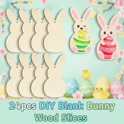 Set de juguetes de madera para pintar conejito Pascua infantil