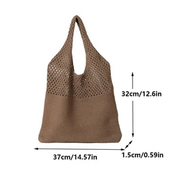 Bolso playero tejido de hombro para niña con gran capacidad