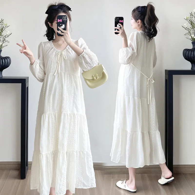 Vestido holgado de talla grande de primavera estilo artístico - imagen 3
