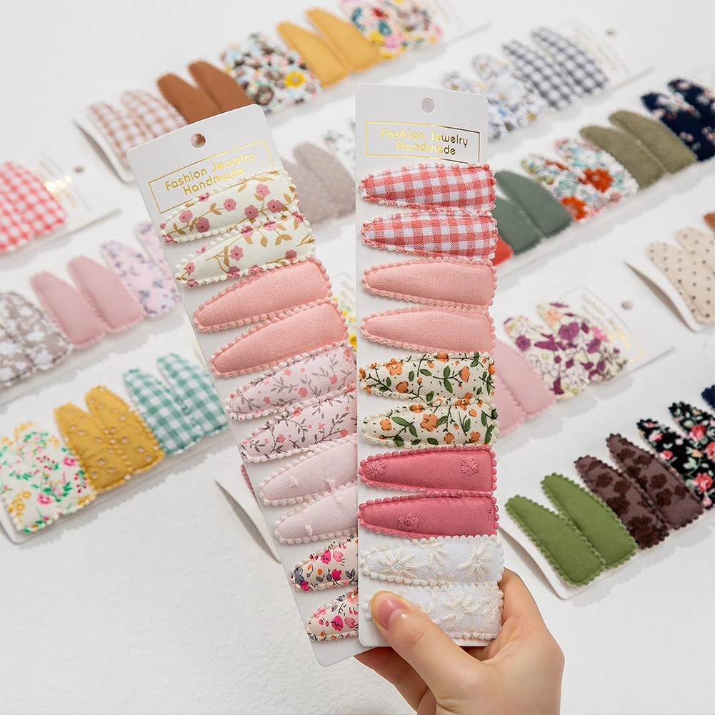 Conjunto de clips para pelo 6 cm con flores estampadas infantiles - imagen 4
