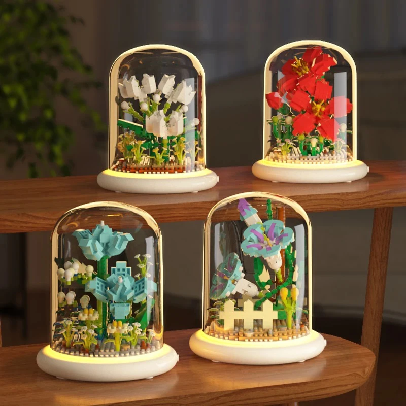 Piezas del set de bloques de construcción de flores CONUSEA