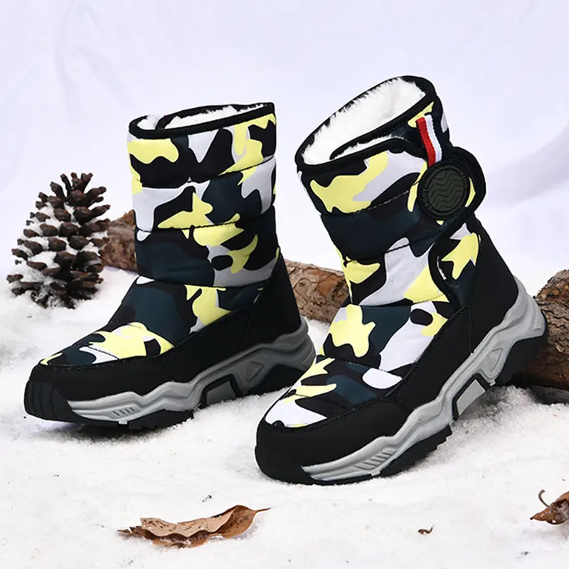 Botas de invierno impermeables con felpa cálida para niños - imagen 5