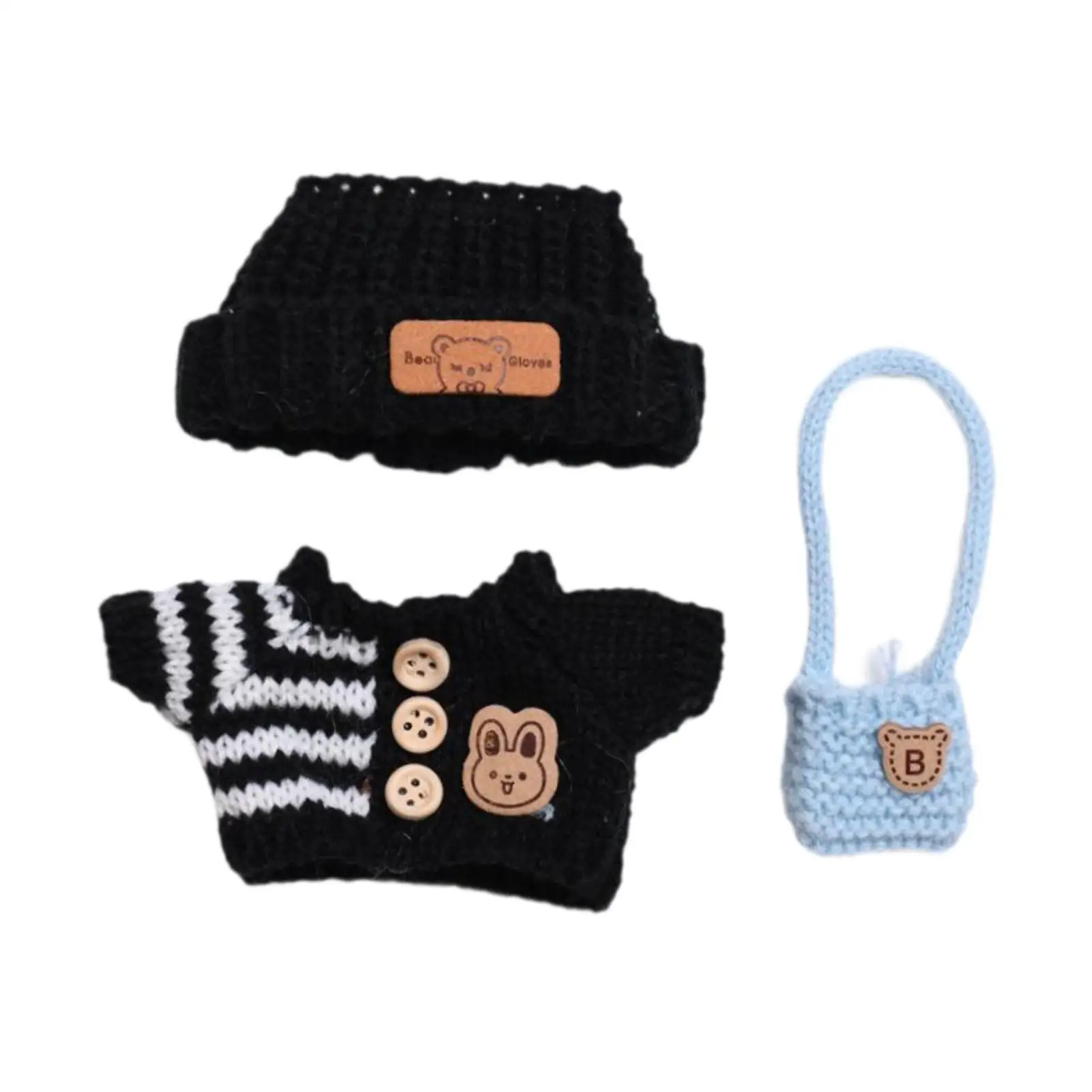 Conjunto de ropa para muñecas: suéter y sombrero con bolsa - imagen 5