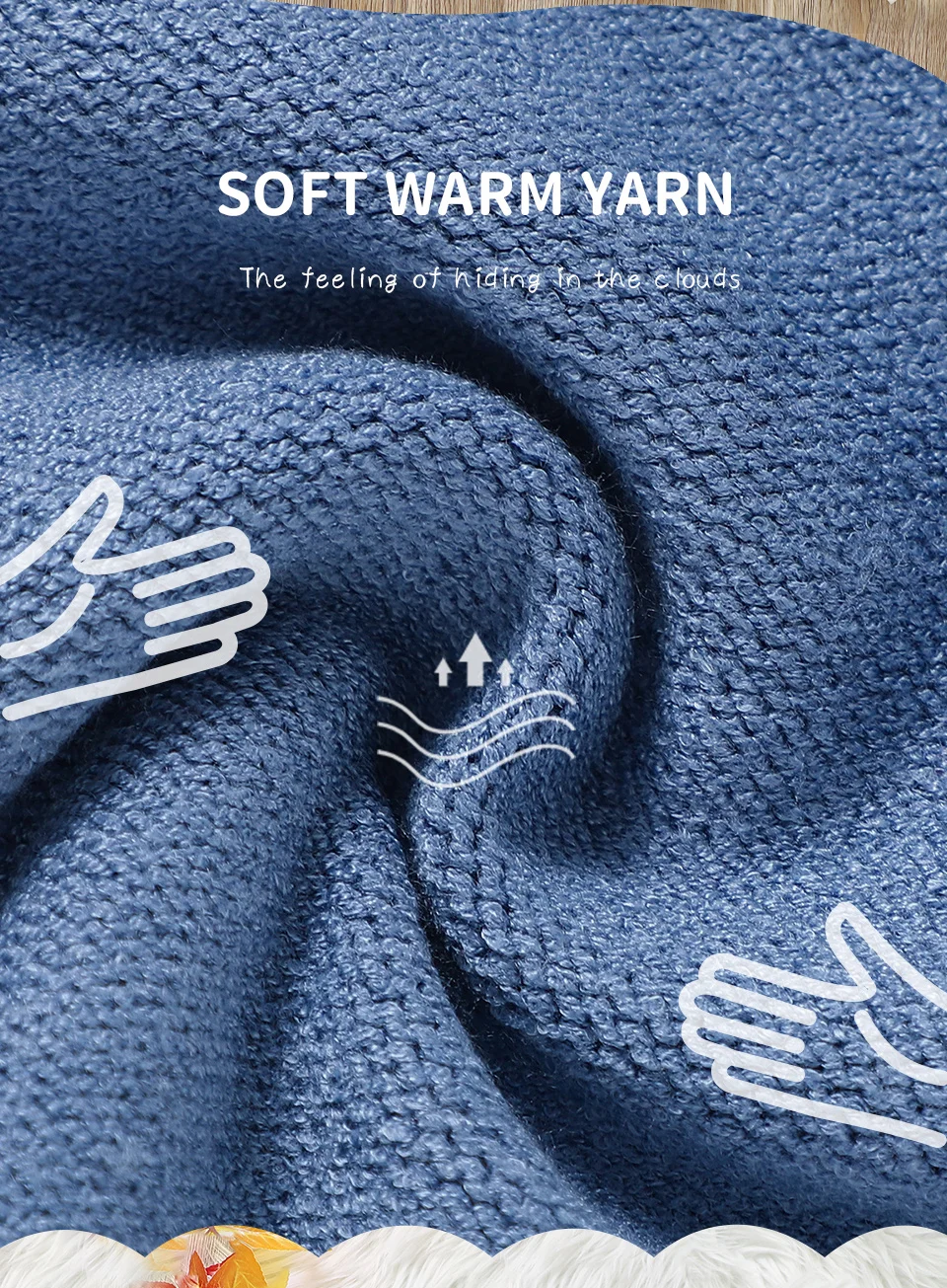 Detalle de sudadera de punto