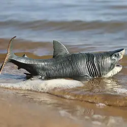 Figura tiburón plástico realista para decoración marina infantil