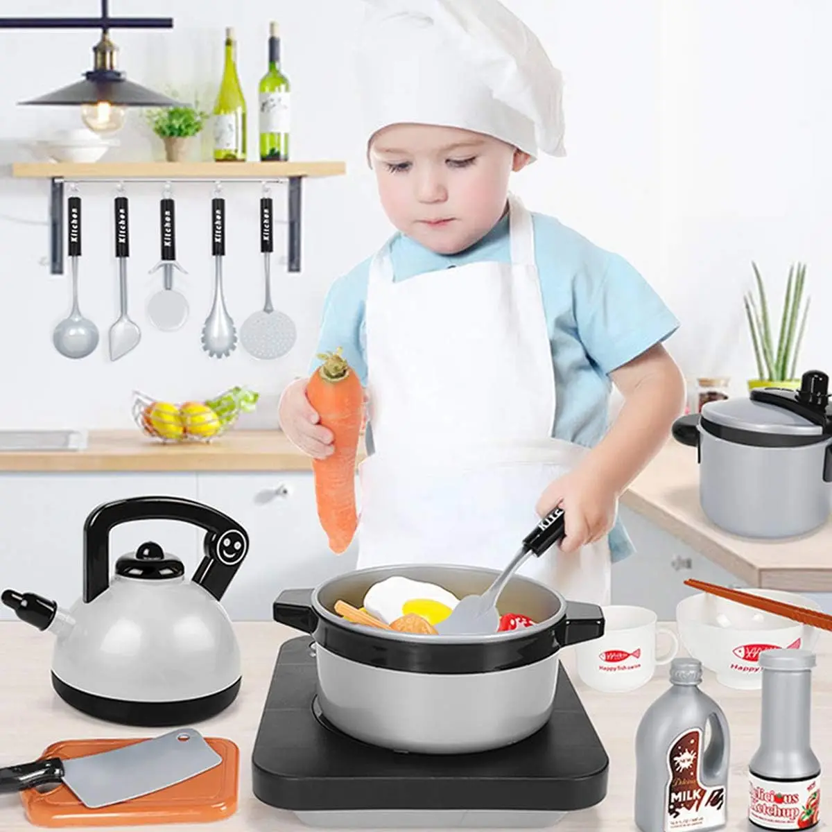 Juego de cocina infantil para acampar con barbacoa y utensilios - imagen 4