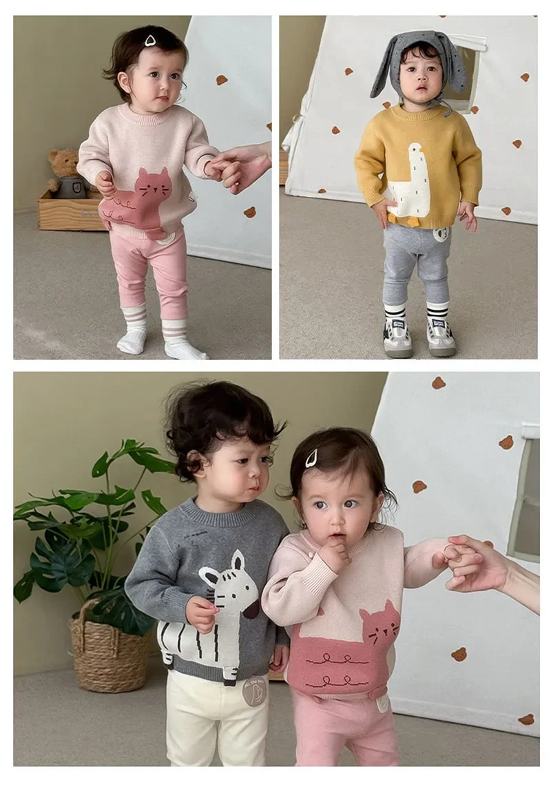 Suéter de punto MILANCEL para niño con osito y parche de gato - imagen 5