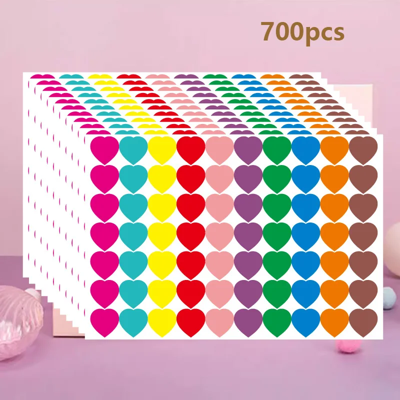 Pegatinas de puntos con corazón para niños