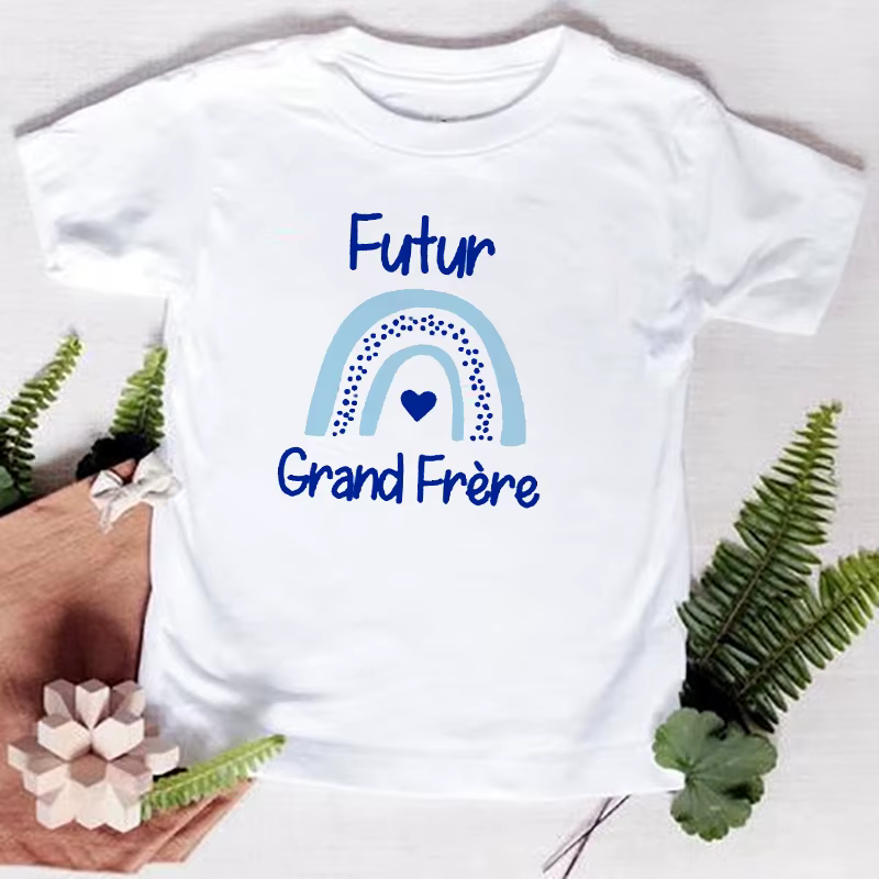 Camisetas gemelas Arcoíris de algodón para hermanos - imagen 4