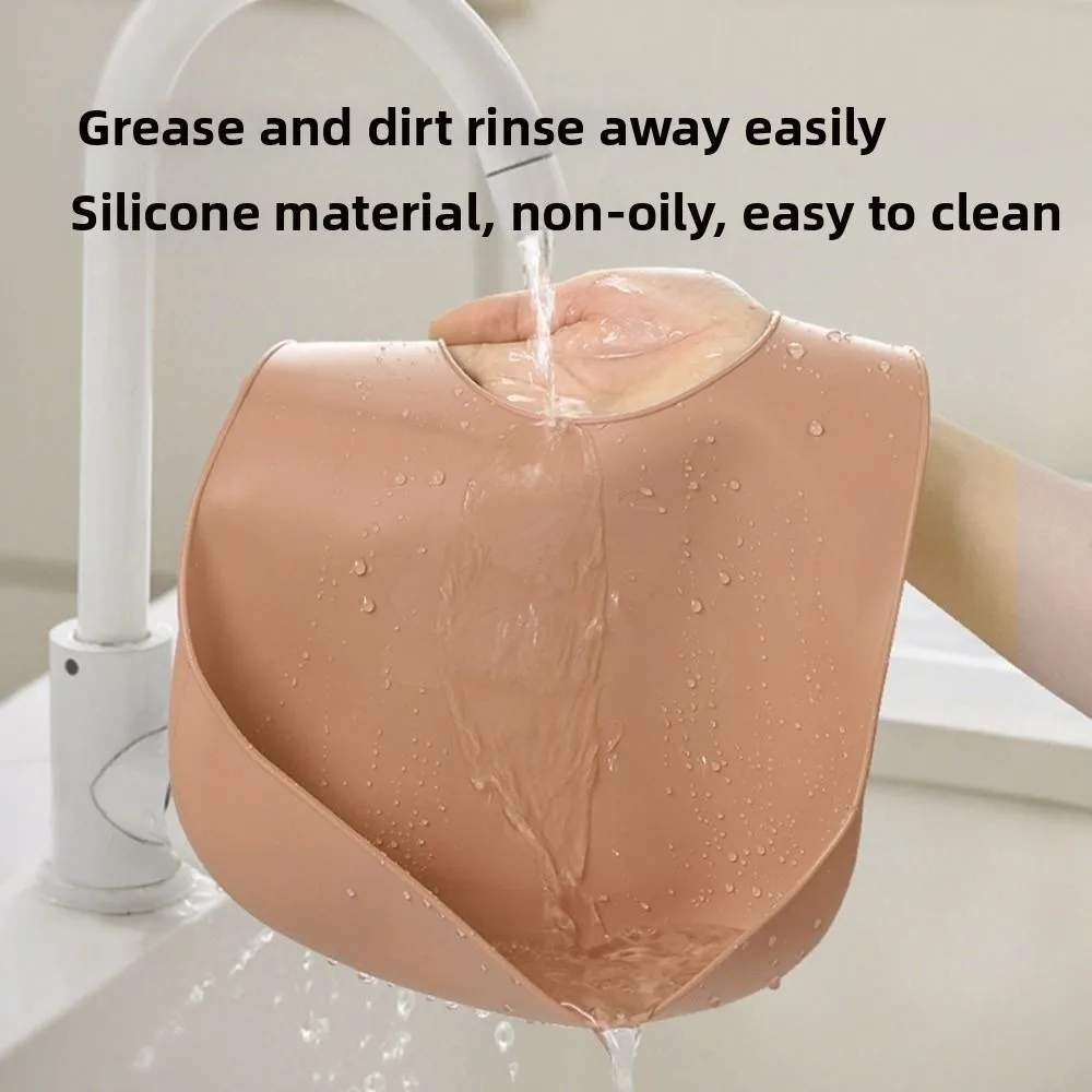 Baberos de silicona con recogedor para comida impermeables ajustables - imagen 4