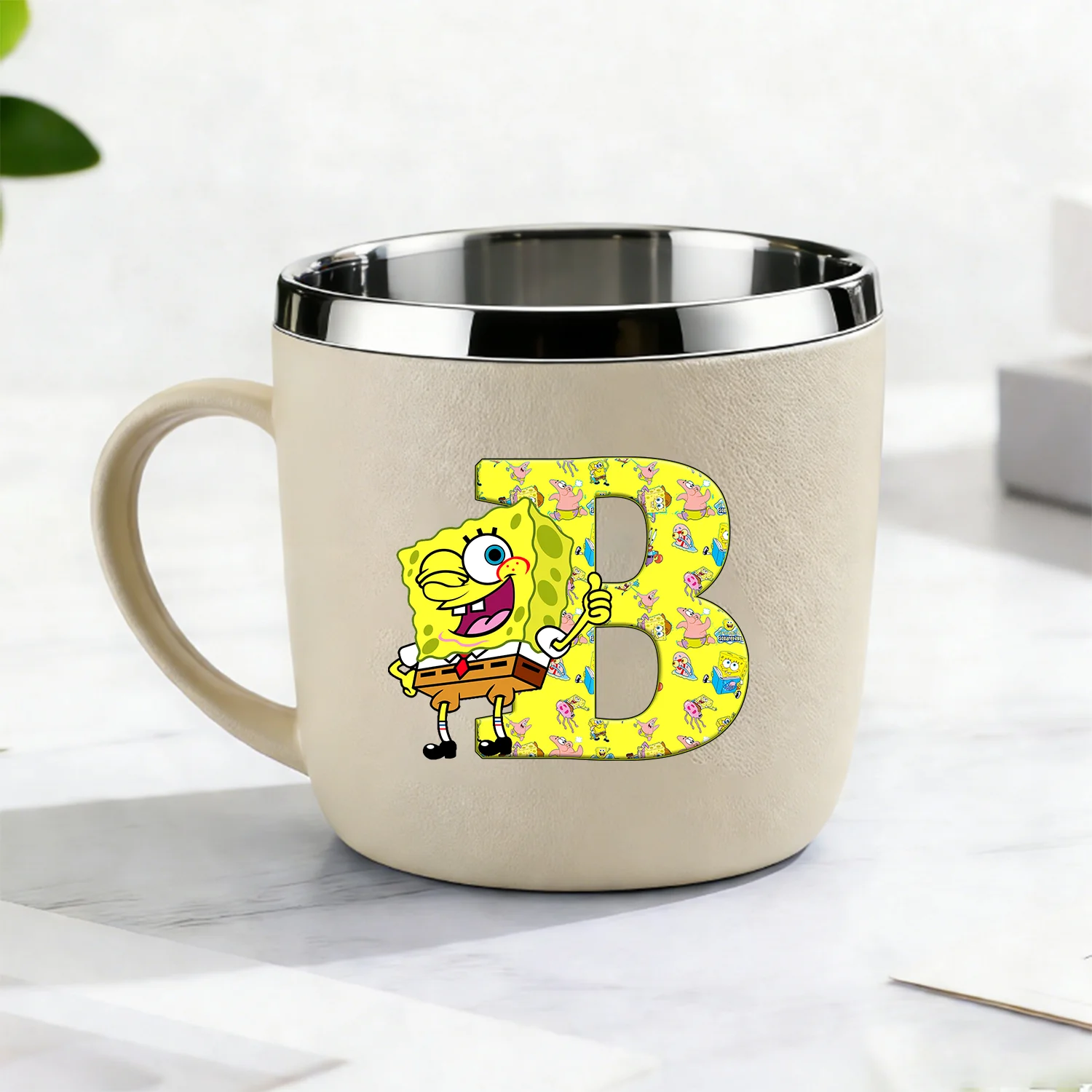 Botella de agua infantil Bob Esponja de acero inoxidable con diseño - imagen 4