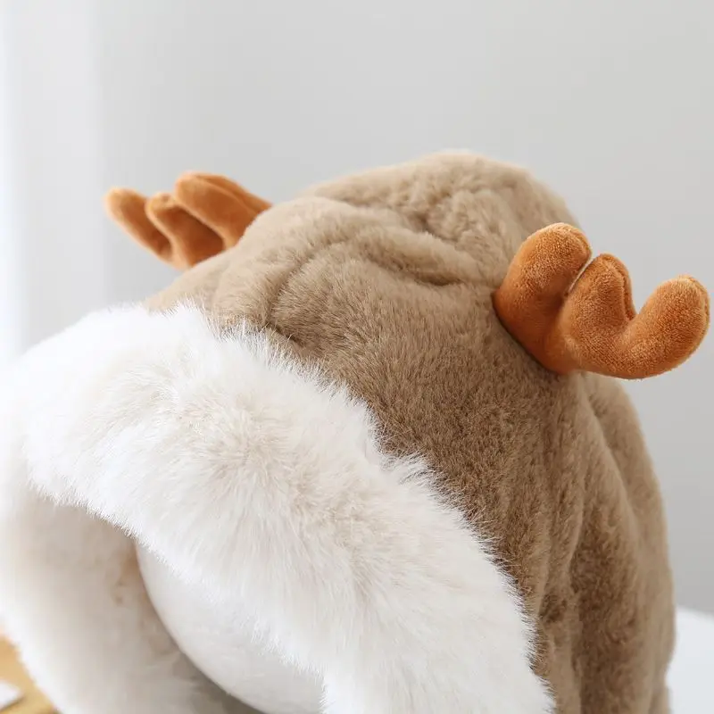 Gorro de invierno con bufanda integrada y forro felpa suave - imagen 4