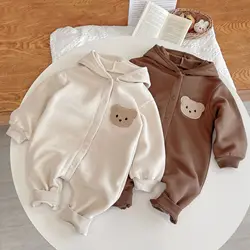 Mono de bebé en lana gruesa para otoño e invierno, abrigado