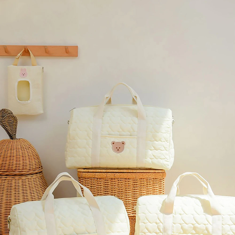 Bolso de viaje infantil gran capacidad con oso bordado y bandolera - imagen 5