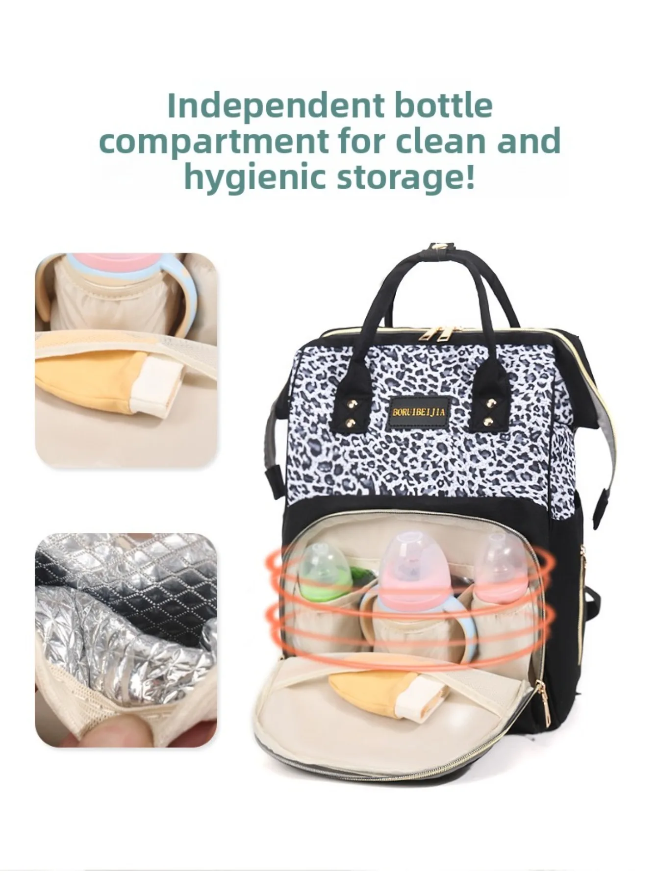Bolsa de pañales convertible en lona con mochila gran capacidad - imagen 5