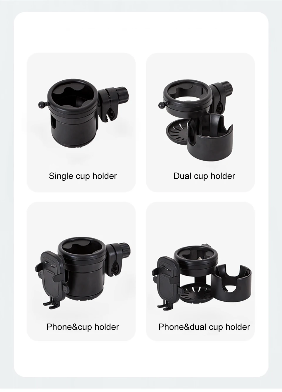 Soporte para teléfono y doble taza