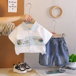 MILANCEL conjunto de verano para niños con camisa y pantalón vaquero