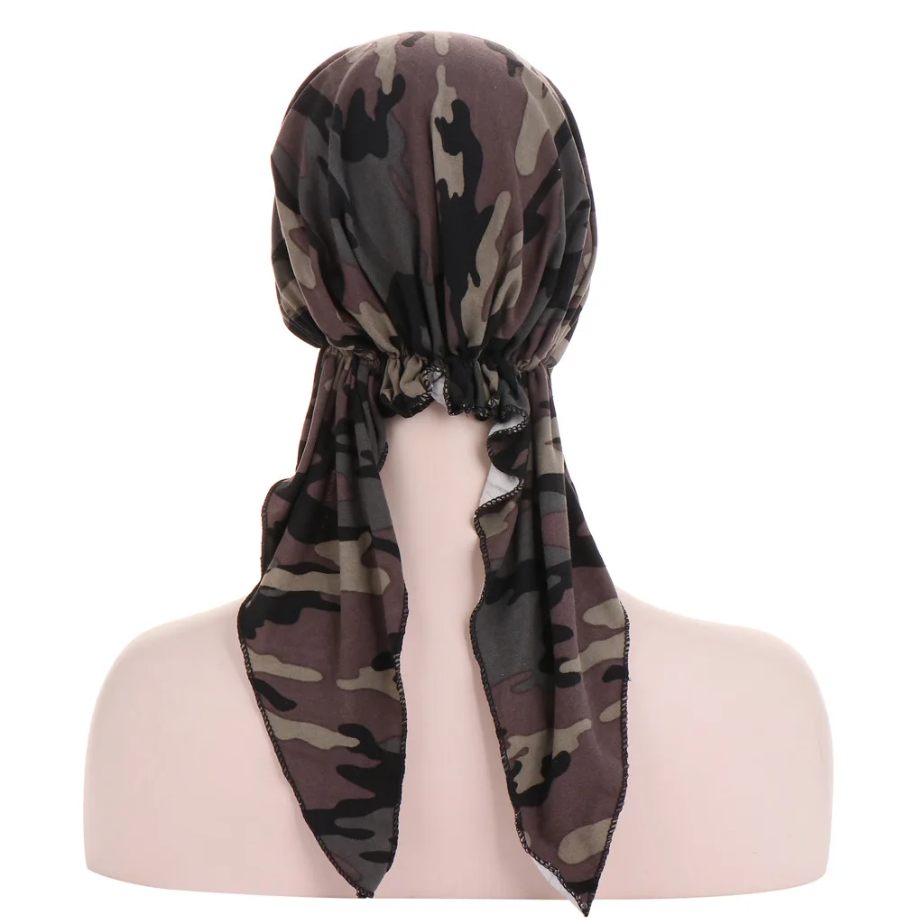 Gorro turbante floral para mujer con pañuelo suave y lazo trasero
