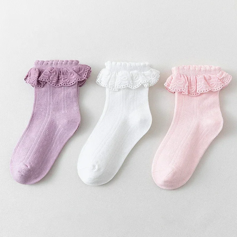 Calcetines volantes de algodón para niña – Cómodos para verano - imagen 2