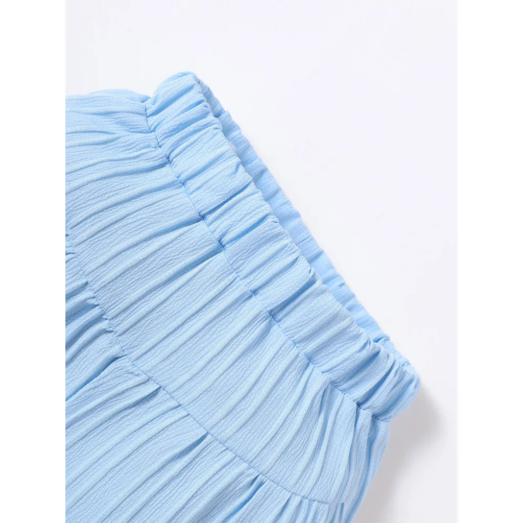 Conjunto de verano liso para niña: top sin mangas y pantalón corto - imagen 3