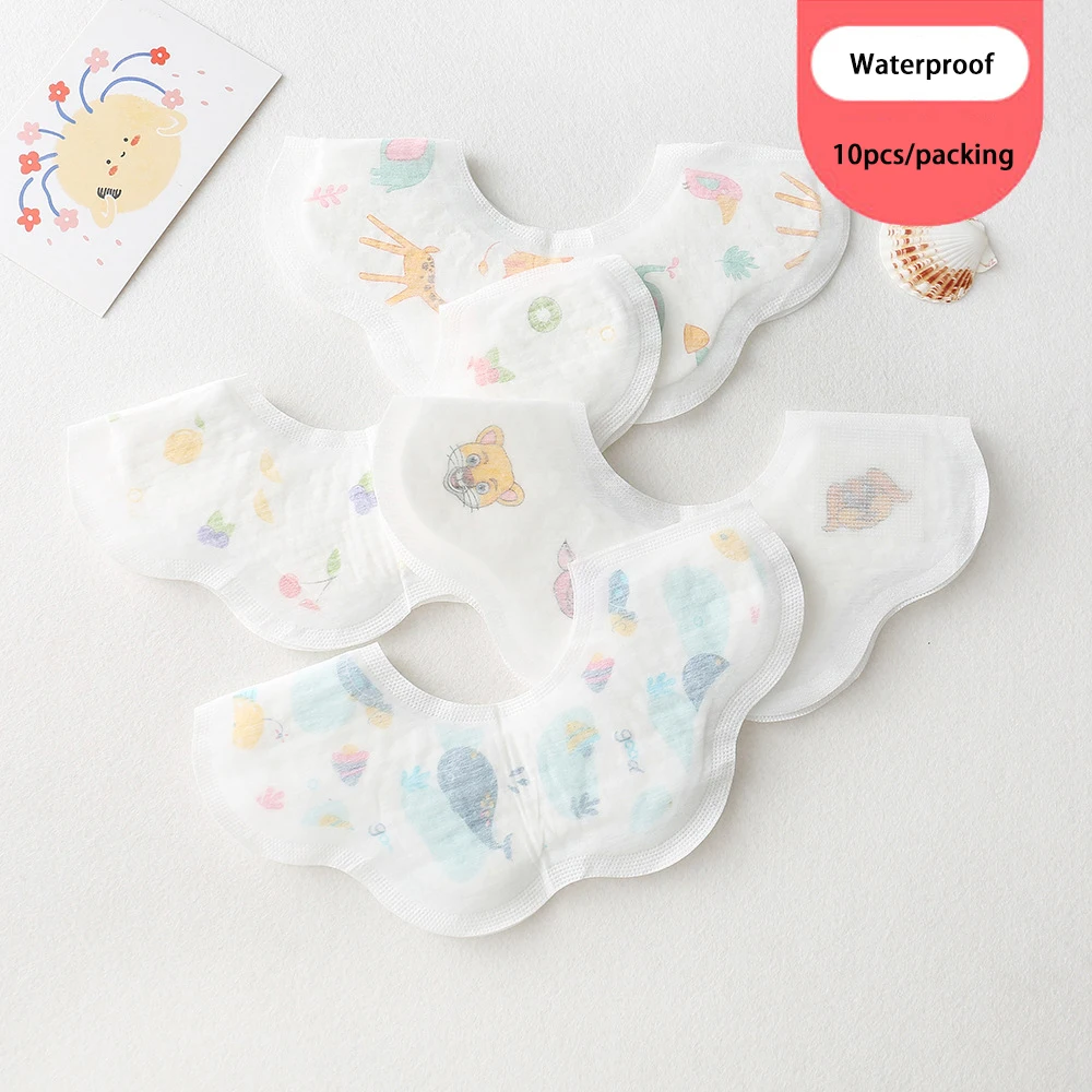 Babero impermeable desechable para bebé – Diseño de pétalos para alimentación - imagen 4