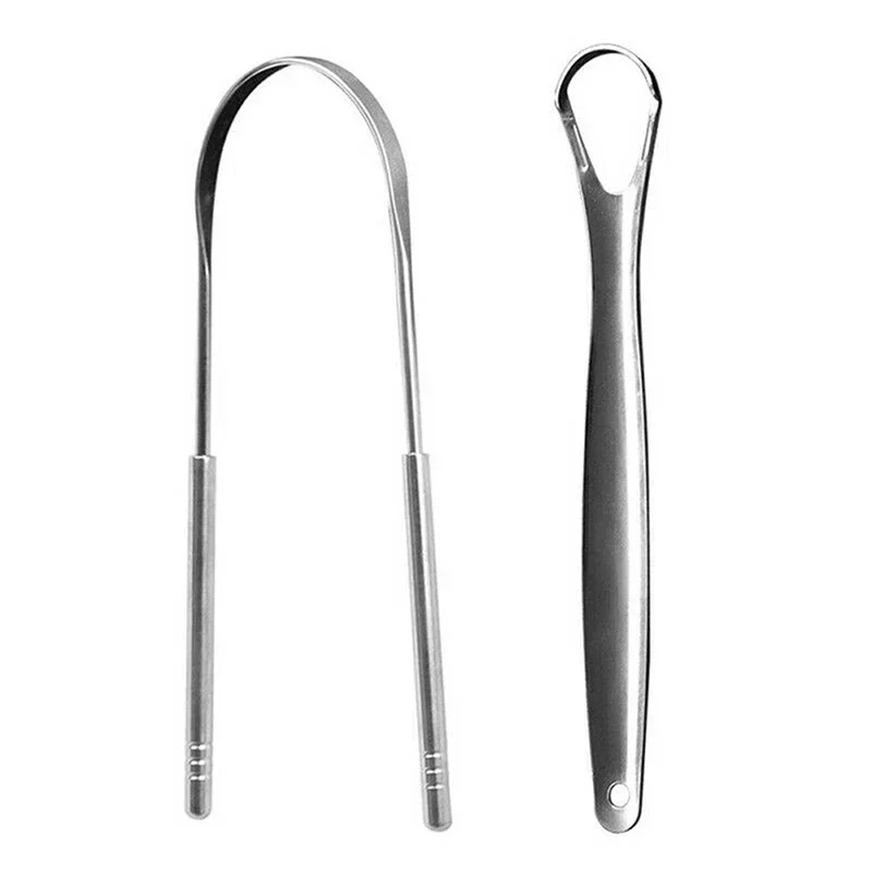 Limpiador de lengua de acero inoxidable para higiene bucal - imagen 4