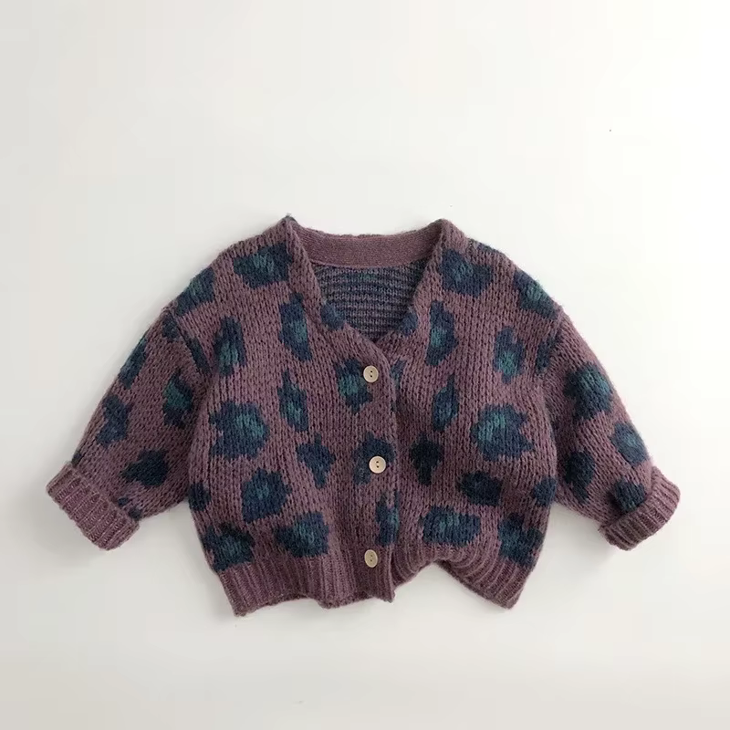 Cárdigan bebé de mohair estampado leopardo con cuello V - imagen 4