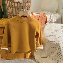Suéter bebé cuello alto acolchado de lana cálido para invierno