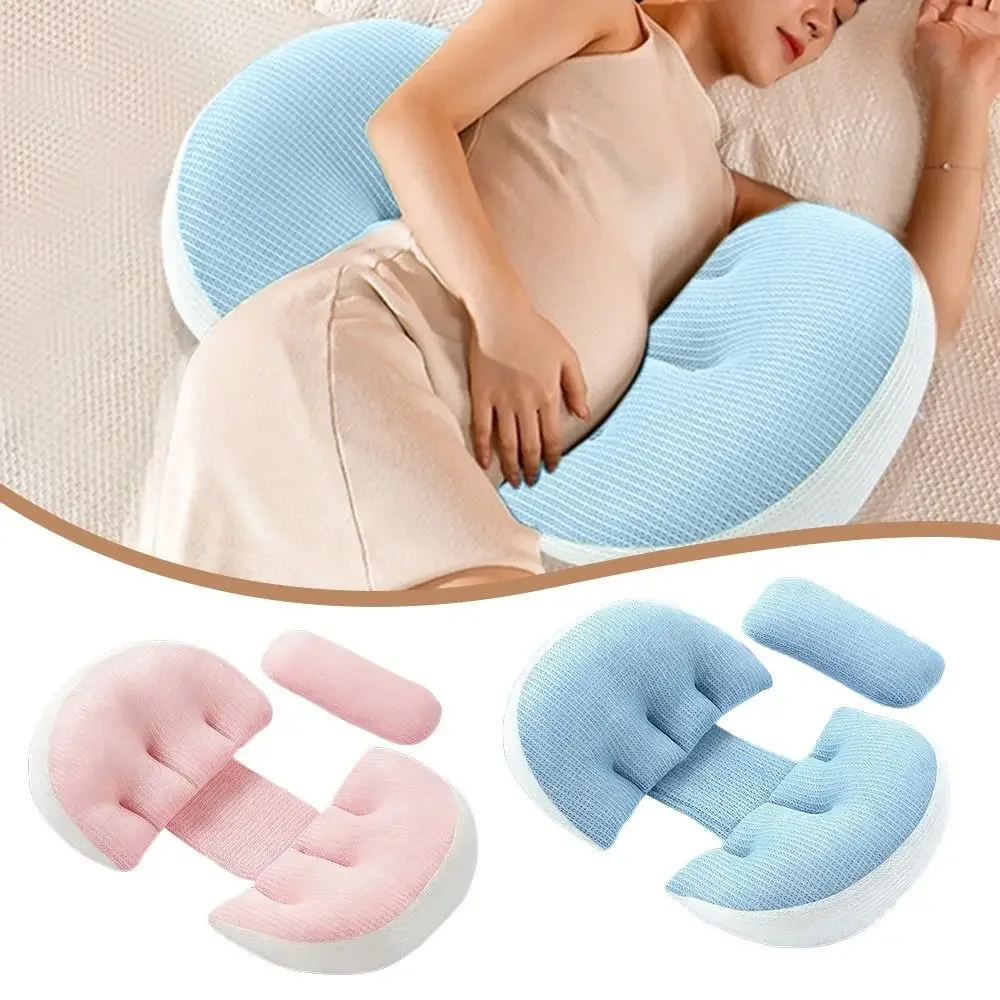 Almohada para embarazo en forma U con soporte abdominal ajustable - imagen 3