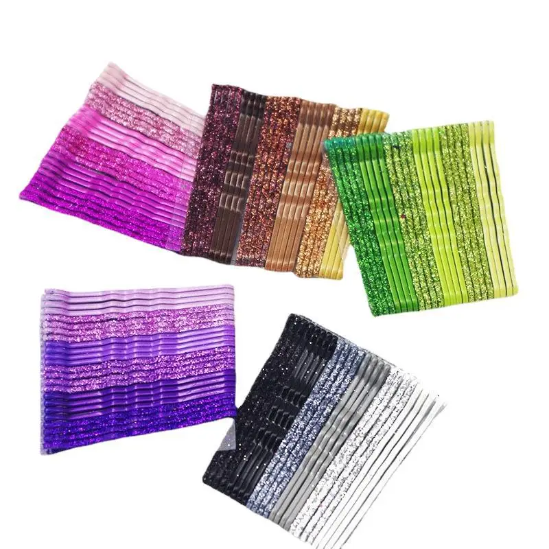 Horquillas para el pelo con purpurina dorada y agarre antideslizante - imagen 4