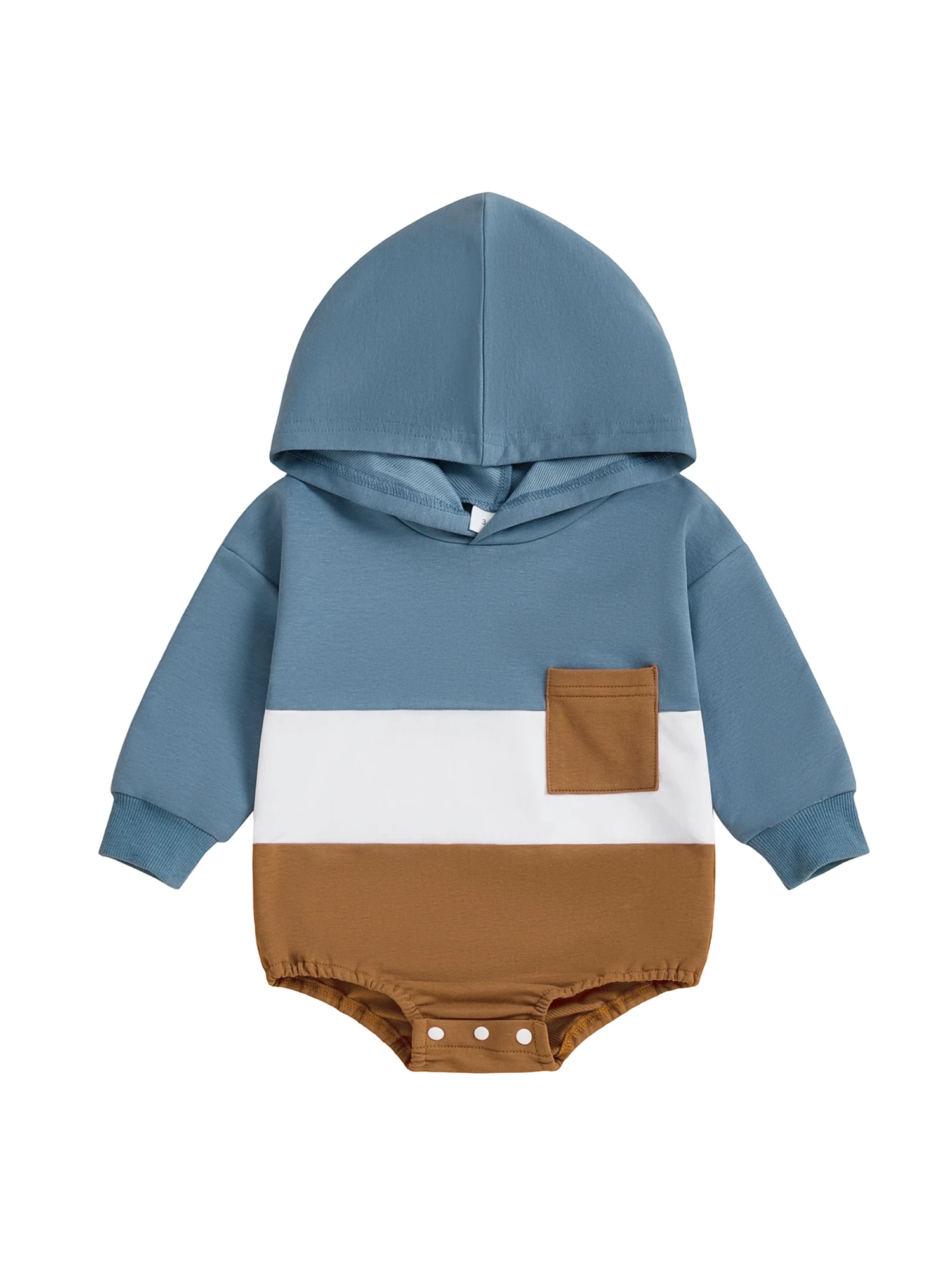 Pelele con capucha de otoño para bebé ViSgogo con diseño de retazos