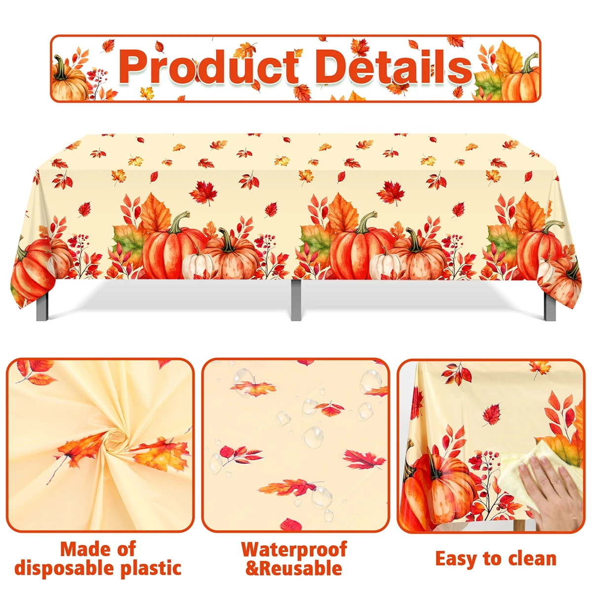 Camino de mesa de lino con hojas de otoño para habitación infantil - imagen 2