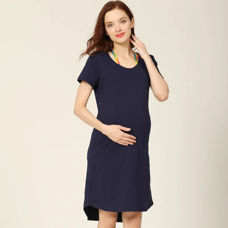 Zwangere vestido lactancia premamá verano talla grande con cremallera - imagen 3
