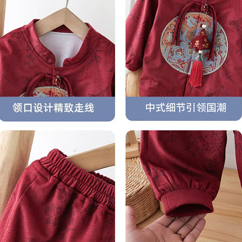 Conjunto de bebé primavera bordado para Año Nuevo Chino - imagen 5