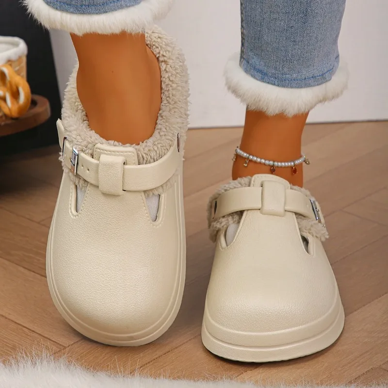 Zapatillas peludas impermeables de felpa con suela antideslizante - imagen 5