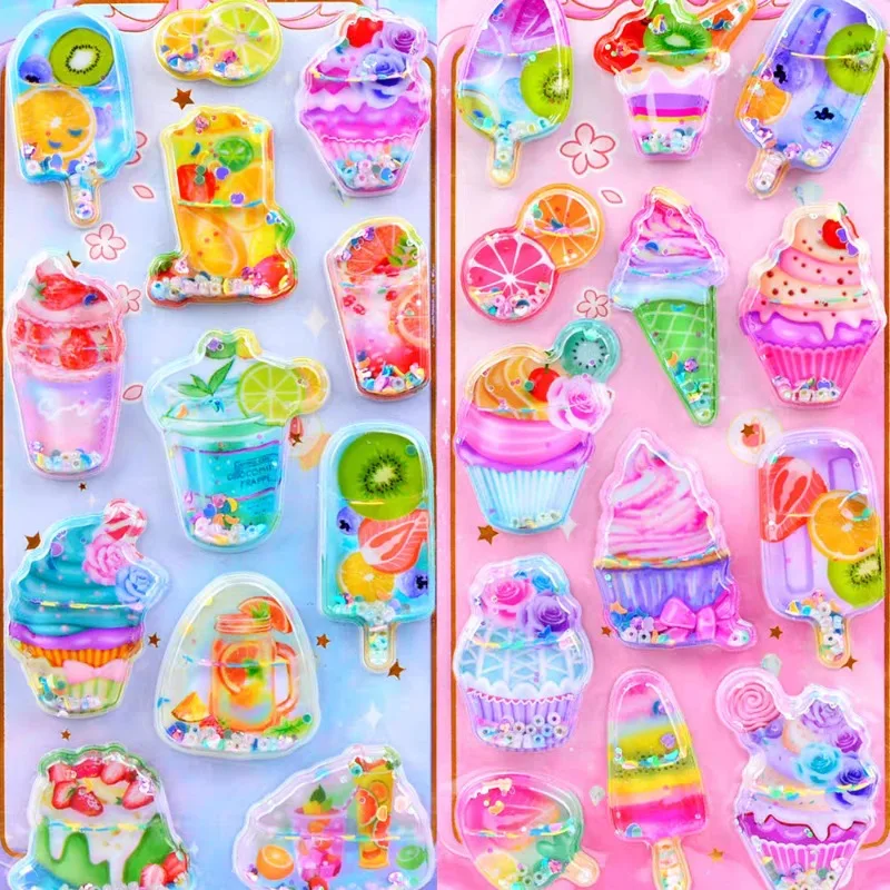 Pegatinas 3D kawaii con purpurina de comida para decorar - imagen 4