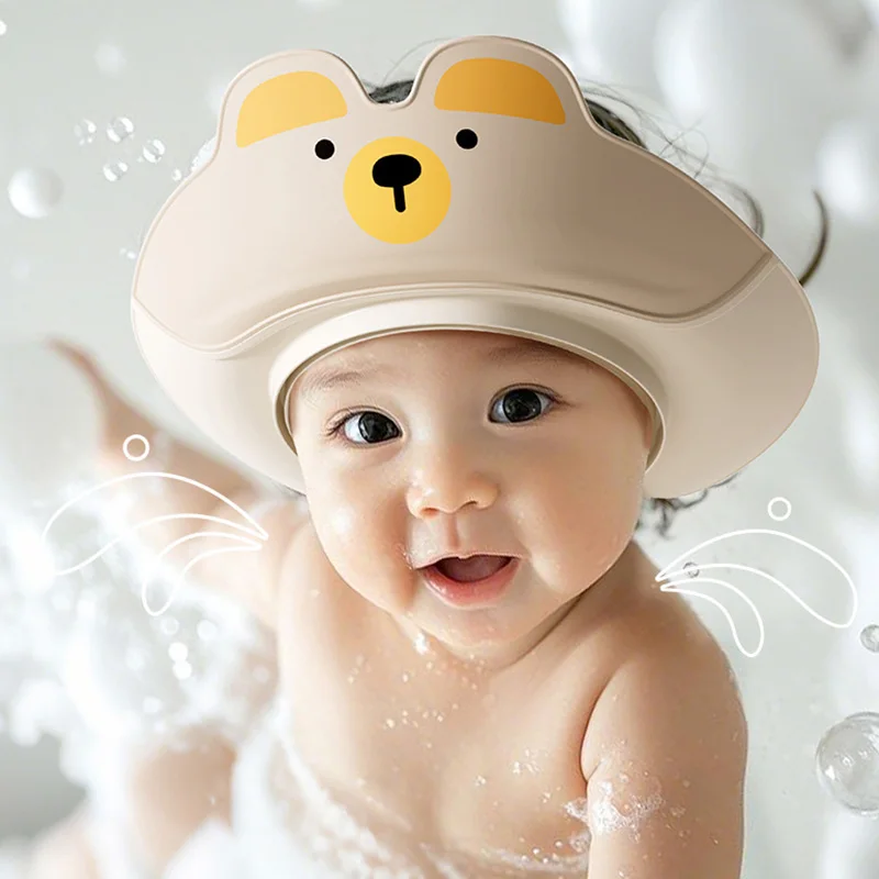 Gorro de ducha impermeable infantil con protección ocular y orejas