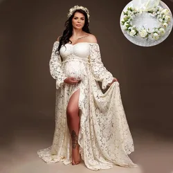 Vestido premamá bohemio para sesión de fotos embarazo