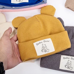 Gorrito bebé turbante con orejas de oso, cálido para invierno