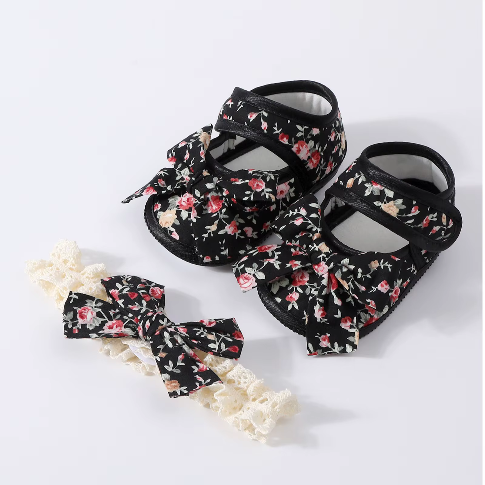 Zapatos primeros pasos planos de primavera para bebé niña florales