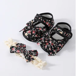 Zapatos primeros pasos planos de primavera para bebé niña florales