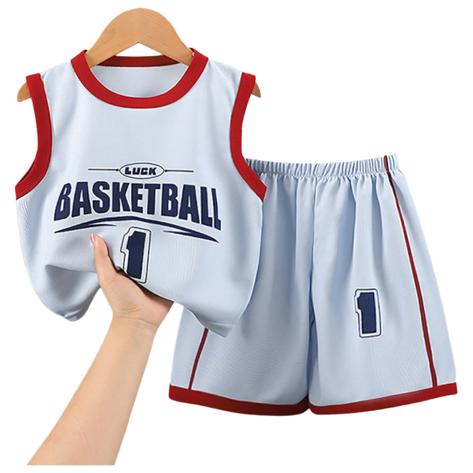 Conjunto de baloncesto transpirable de verano para niño – chándal