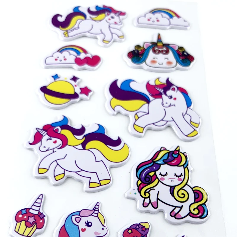 Pegatinas unicornio Kawaii 3D para niños – Decoración infantil - imagen 5