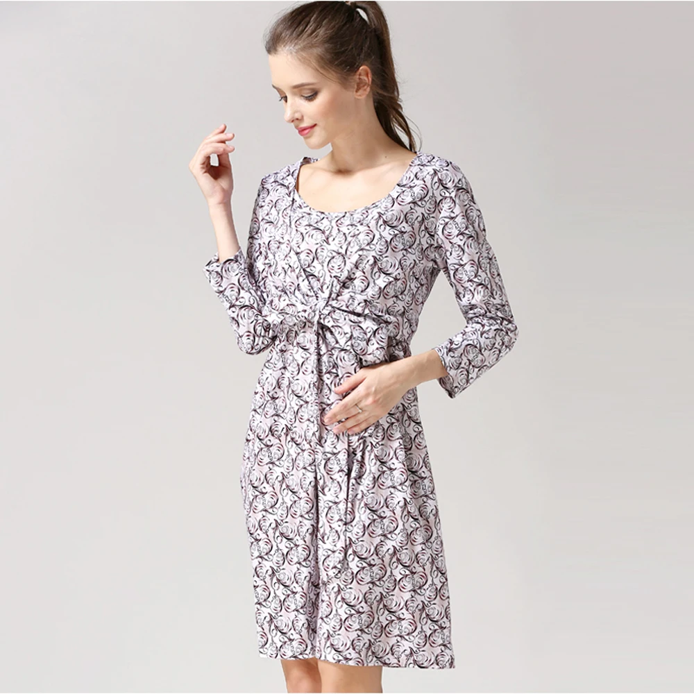 Vestido de lactancia de primavera para embarazo posparto cómodo - imagen 2