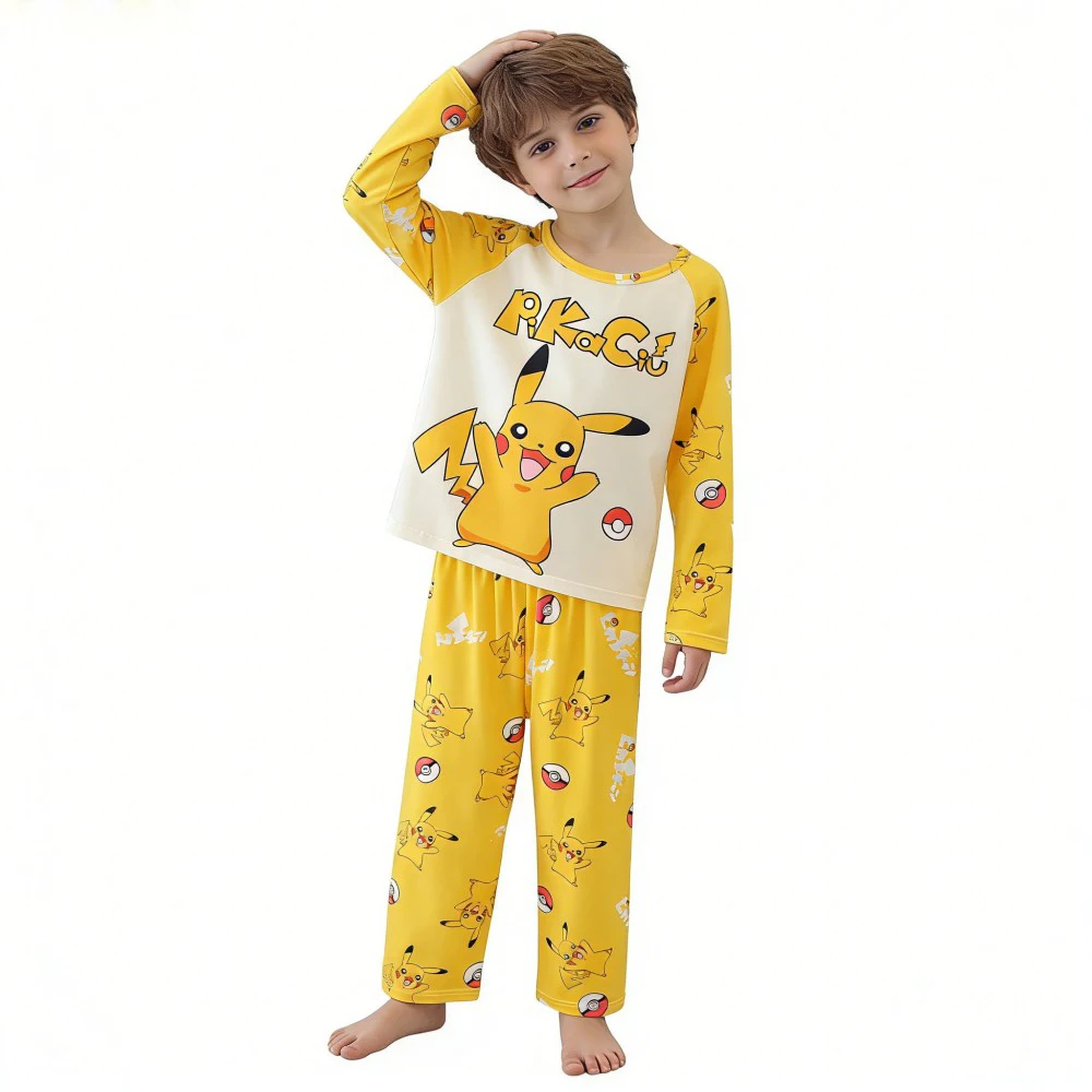 Conjunto de pijamas Pokémon infantil con diseño inspirado en Pikachu