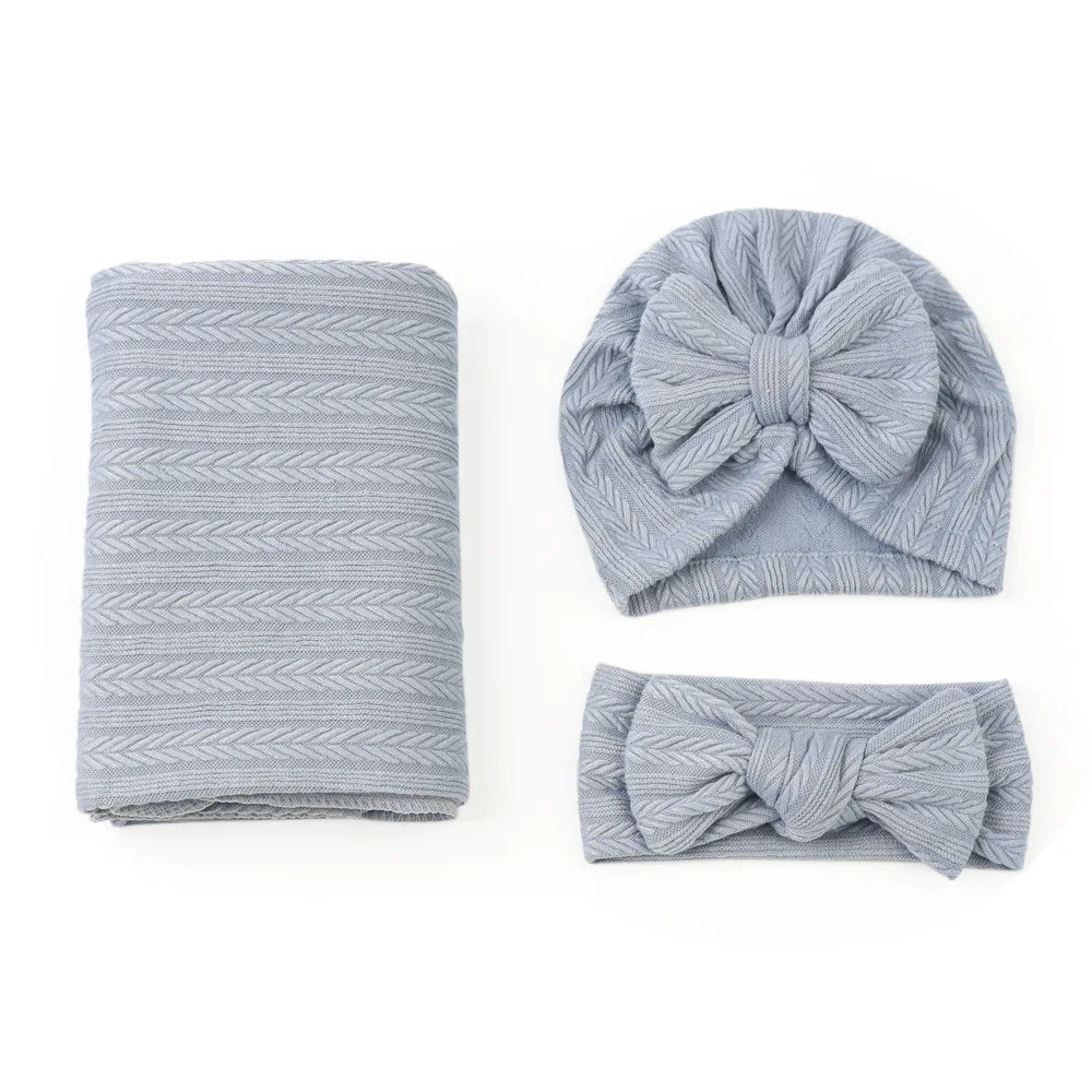 Manta envolvente con gorro y diadema de diseño trigo para bebés
