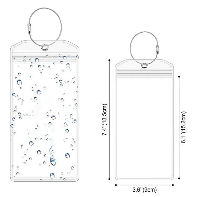 Funda resistente al agua para tarjetas y equipaje con cierre